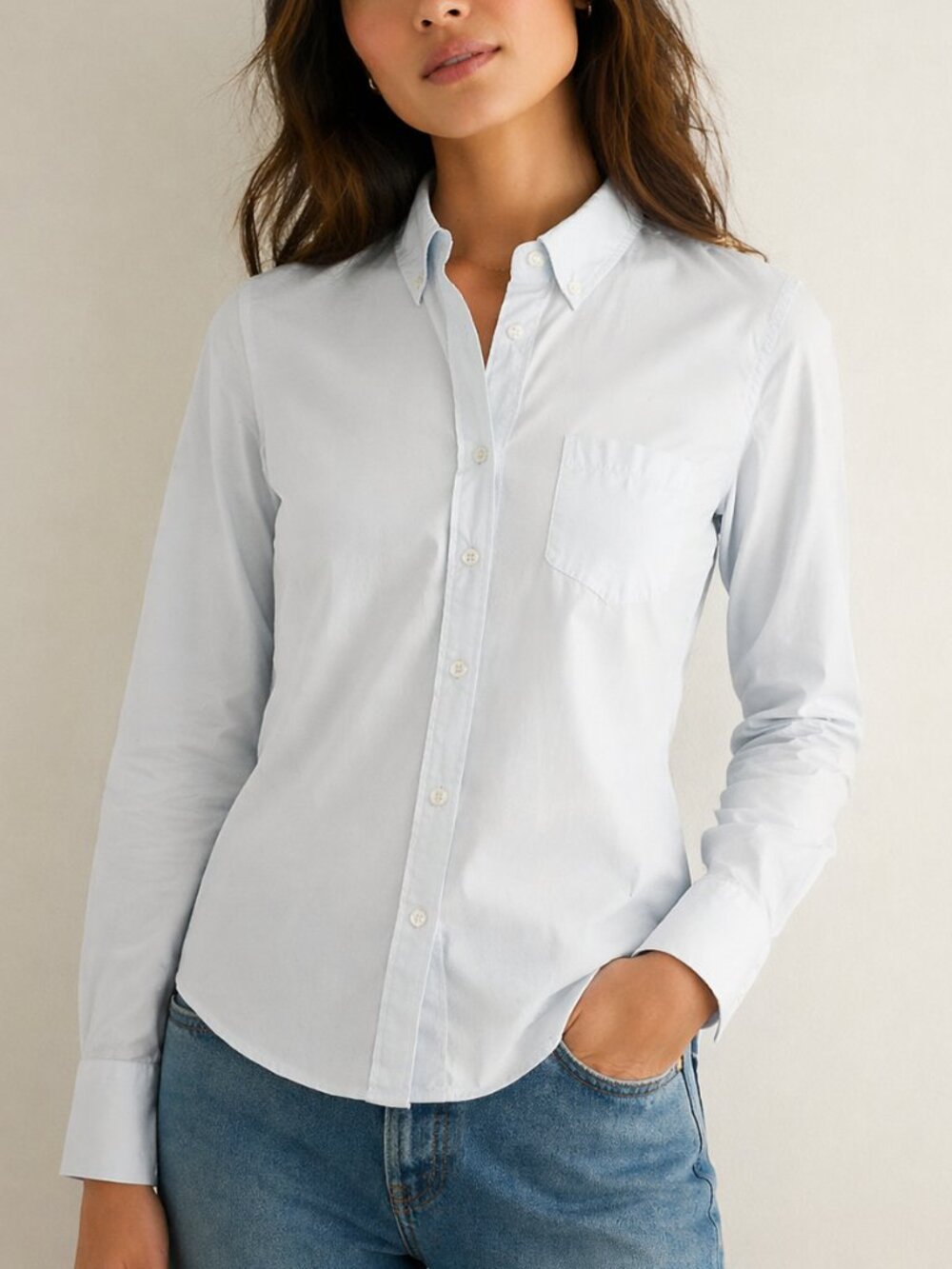 J.Crew Perfect Shirt Light Blue Preppy Button Up Size 4